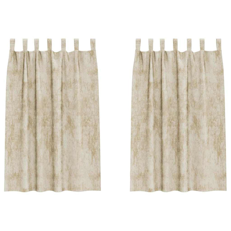 VidaXL Samtvorhänge mit Gardinen 2 Stück Creme 175 x 140 cm Samt