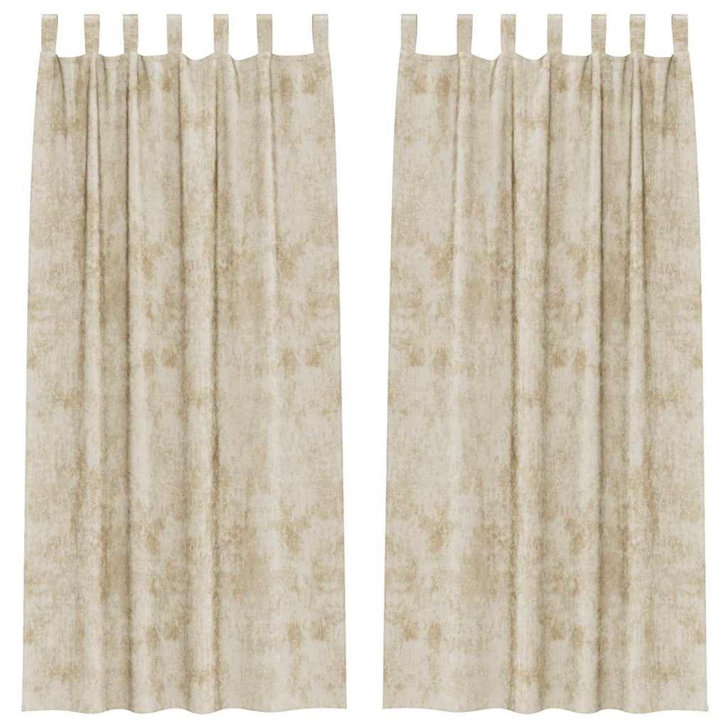 VidaXL Samtvorhänge mit Gardinen 2 Stück Creme 225 x 140 cm Samt