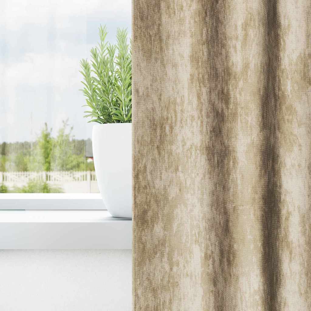 VidaXL Samtvorhänge mit Gardinen 2 Stück Creme 260 x 140 cm Samt