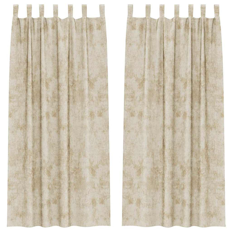 VidaXL Samtvorhänge mit Gardinen 2 Stück Creme 260 x 140 cm Samt