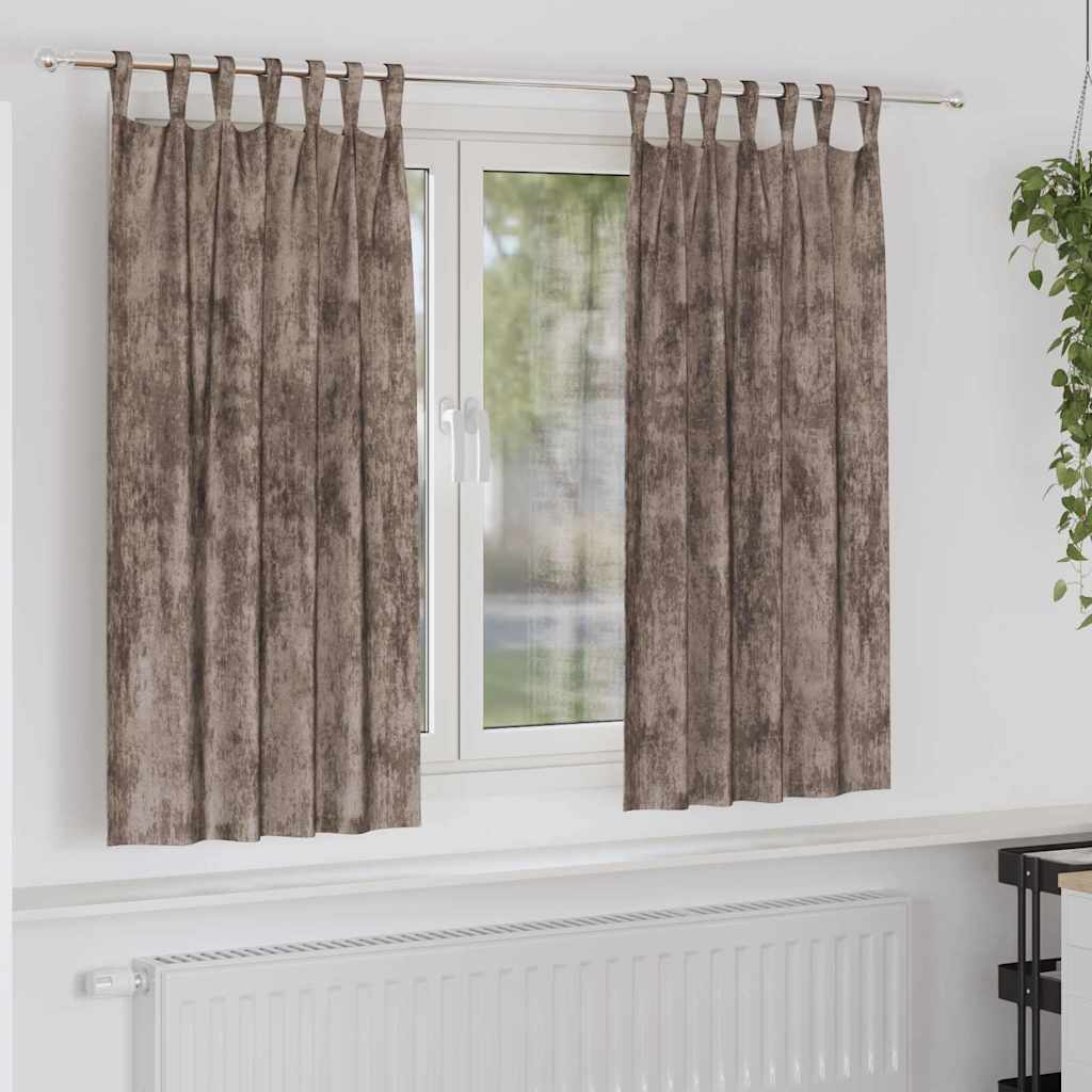 VidaXL Samtvorhänge 2 Stück Cappuccino 175 x 140 cm Samt