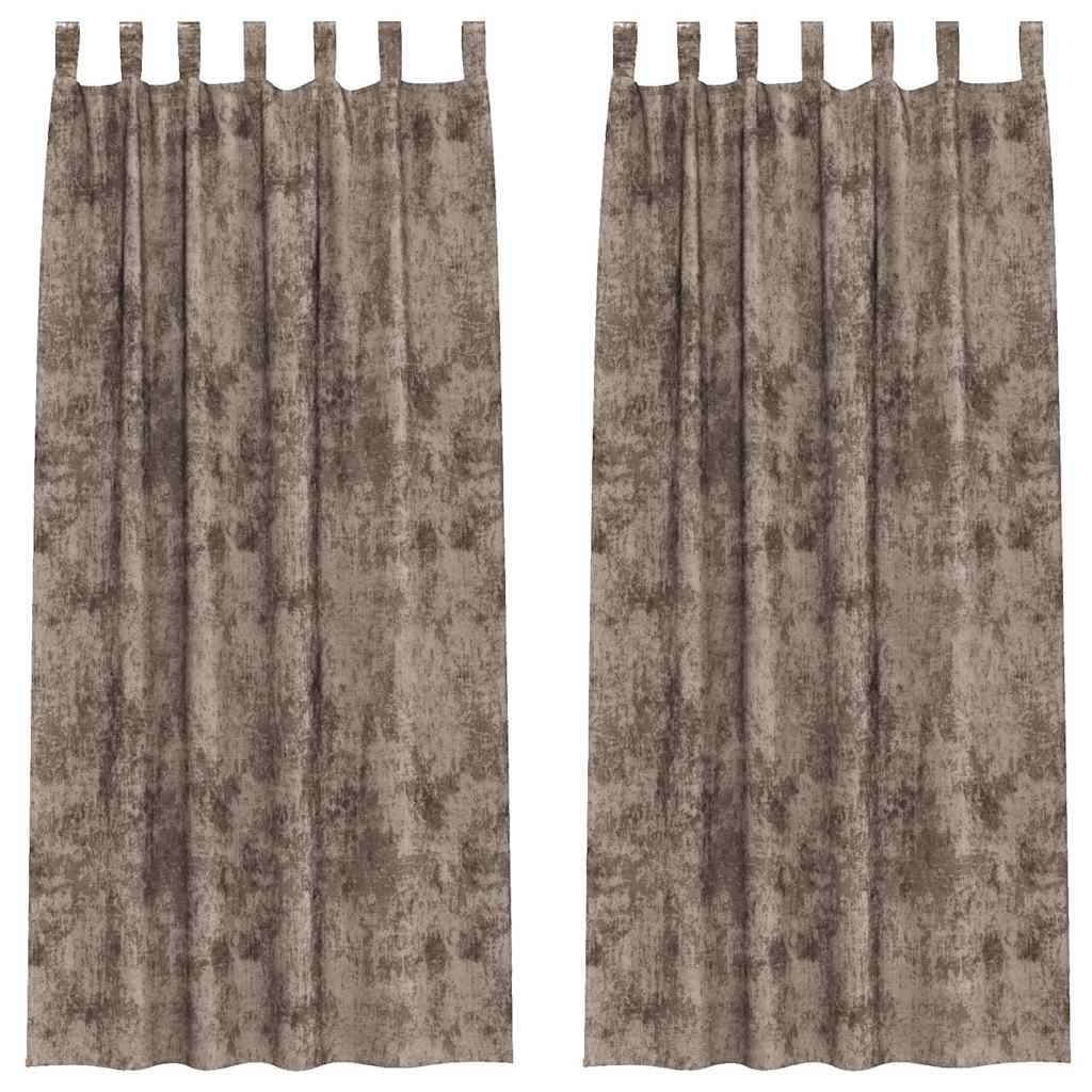 VidaXL Samtvorhänge 2 Stück Cappuccino 245 x 140 cm Samt