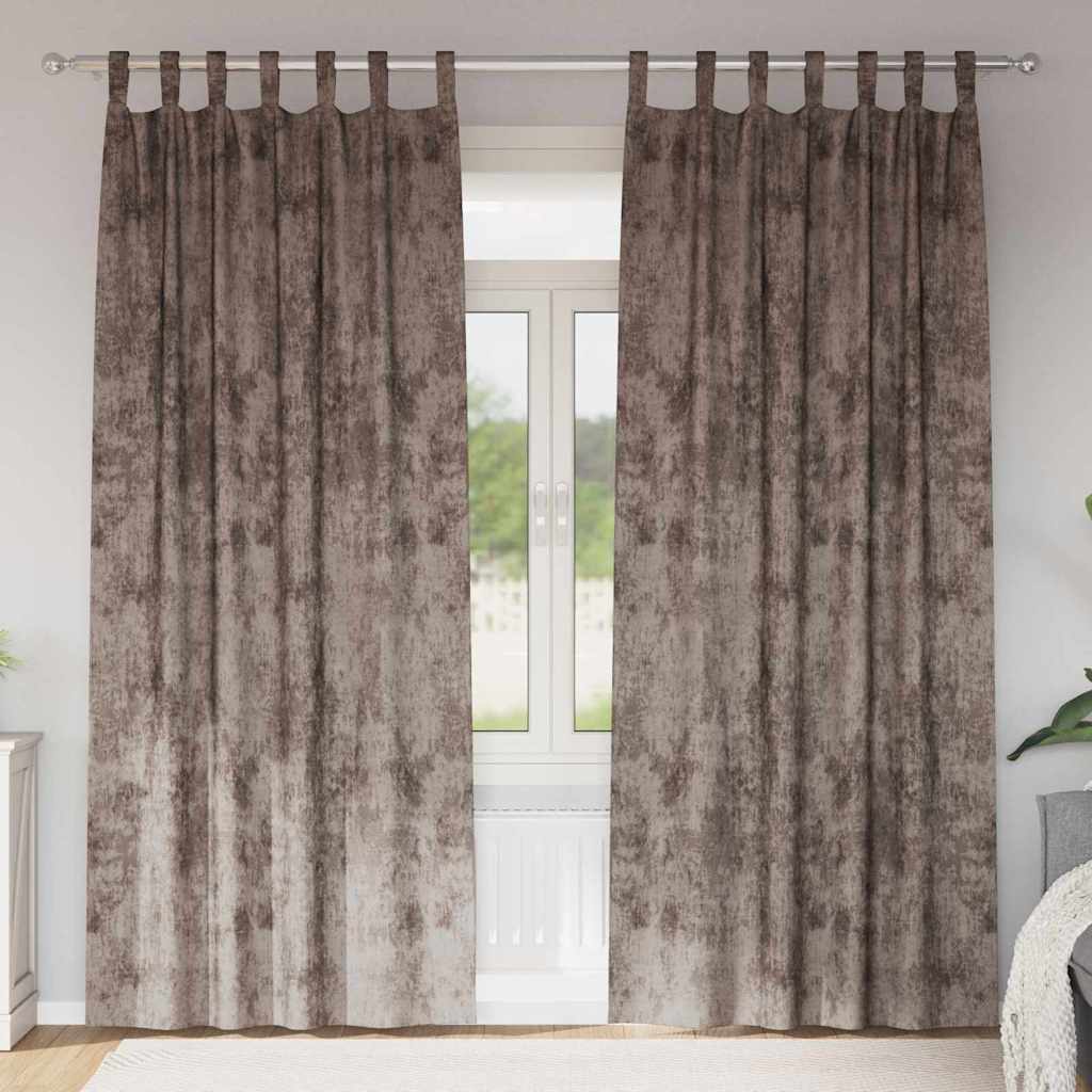 VidaXL Samtvorhänge 2 Stück Cappuccino 260 x 140 cm Samt