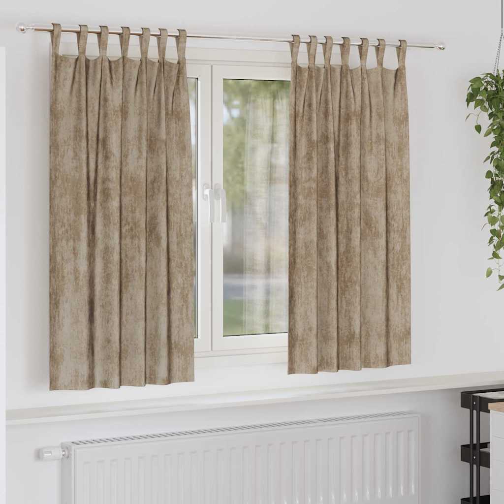 VidaXL Samtvorhänge 2 Stück Champagner 175 x 140 cm Samt