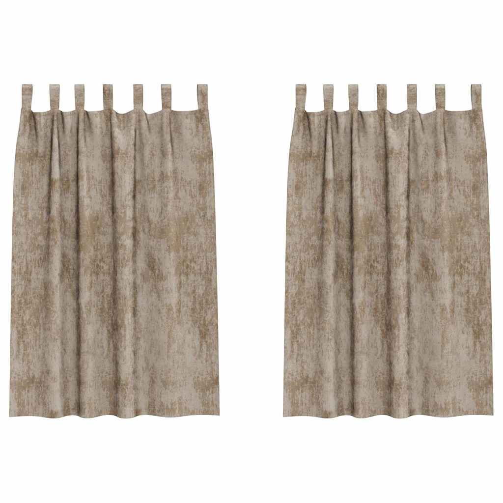 VidaXL Samtvorhänge 2 Stück Champagner 175 x 140 cm Samt