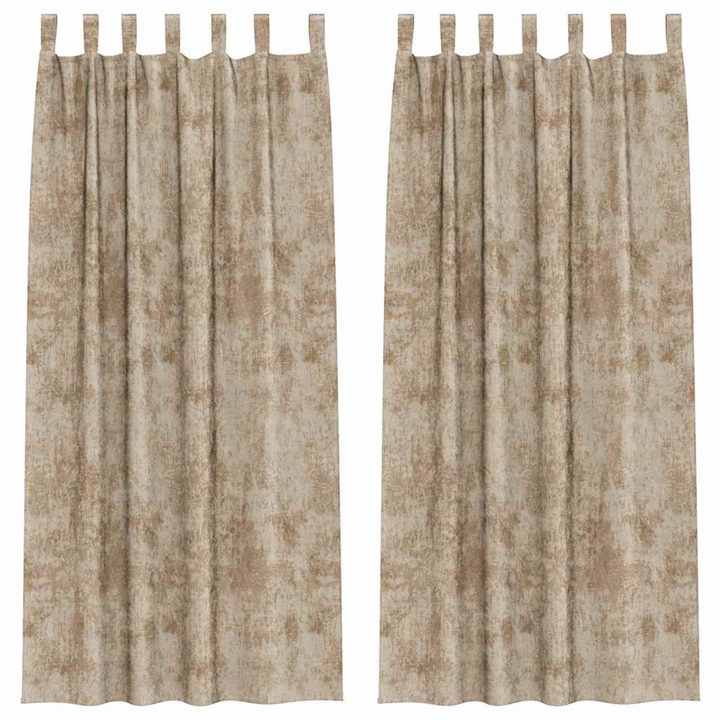 VidaXL Samtvorhänge 2 Stück Champagner 260 x 140 cm Samt