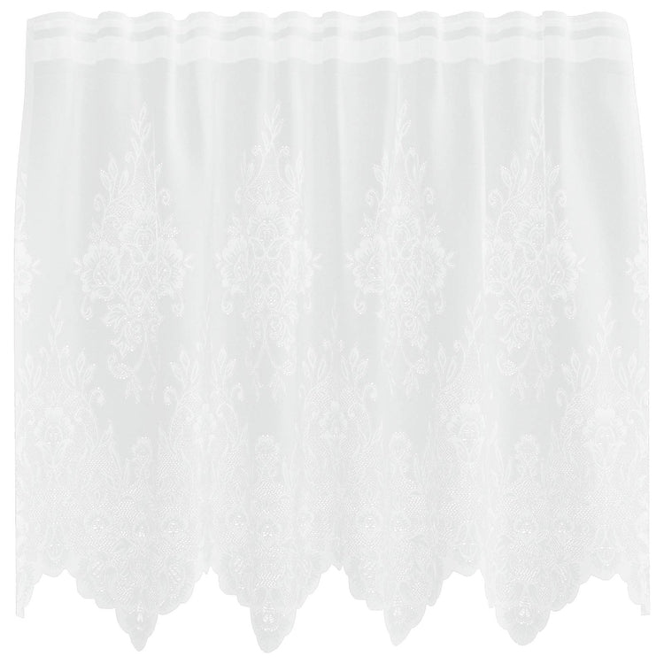 Vidaxx Spitzenvorhang mit Vorhängen Blumen weiß 80 x 150 cm Polyester