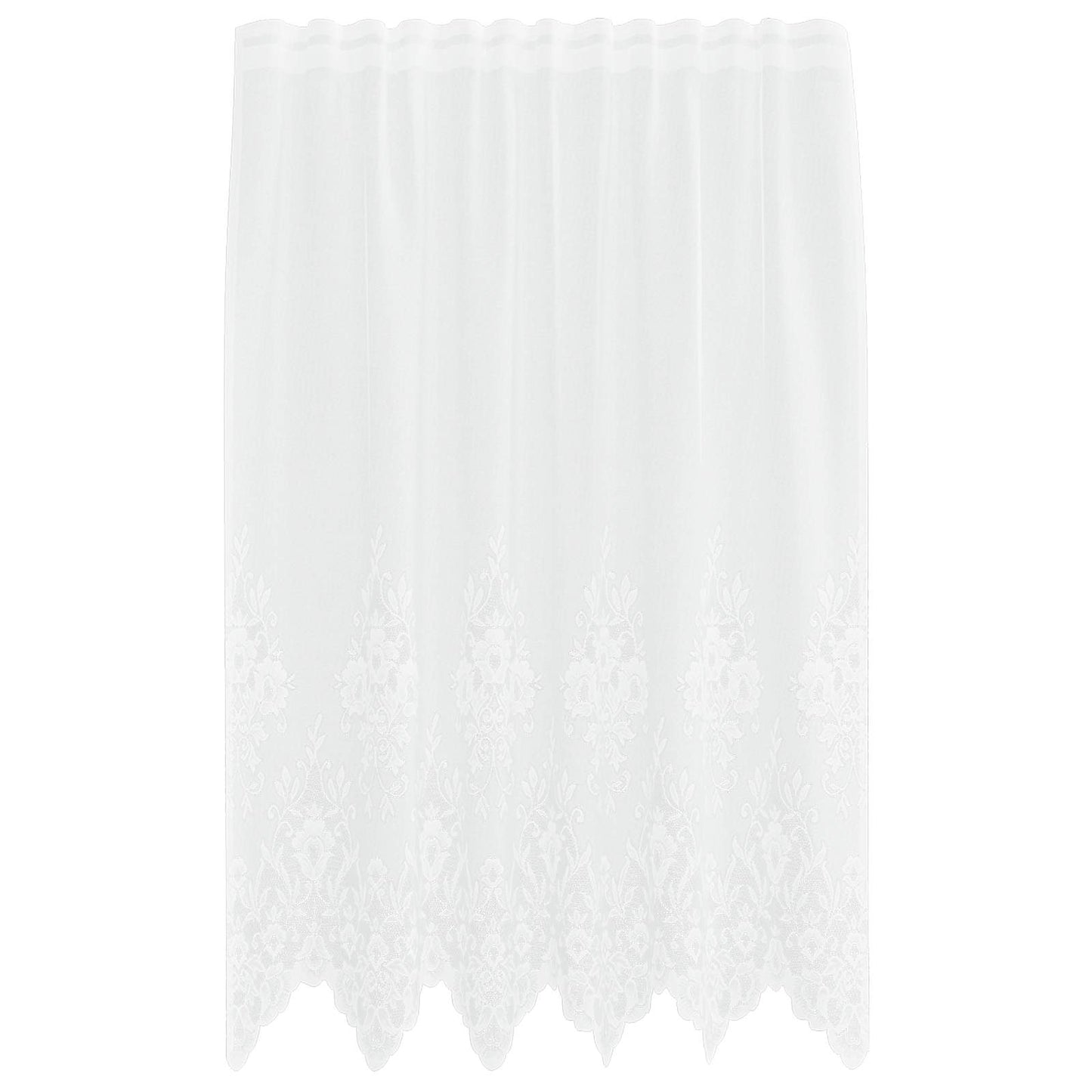 Vidaxx Spitzenvorhang mit Vorhängen Blumen weiß 180 x 150 cm Polyester