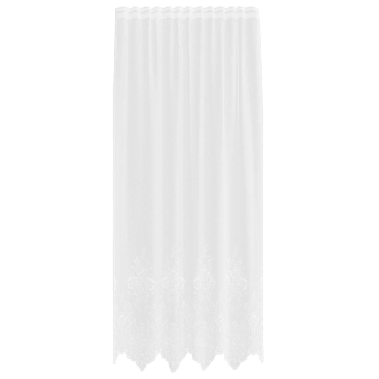 Vidaxx Spitzenvorhang mit Vorhängen Blumen weiß 200 x 150 cm Polyester