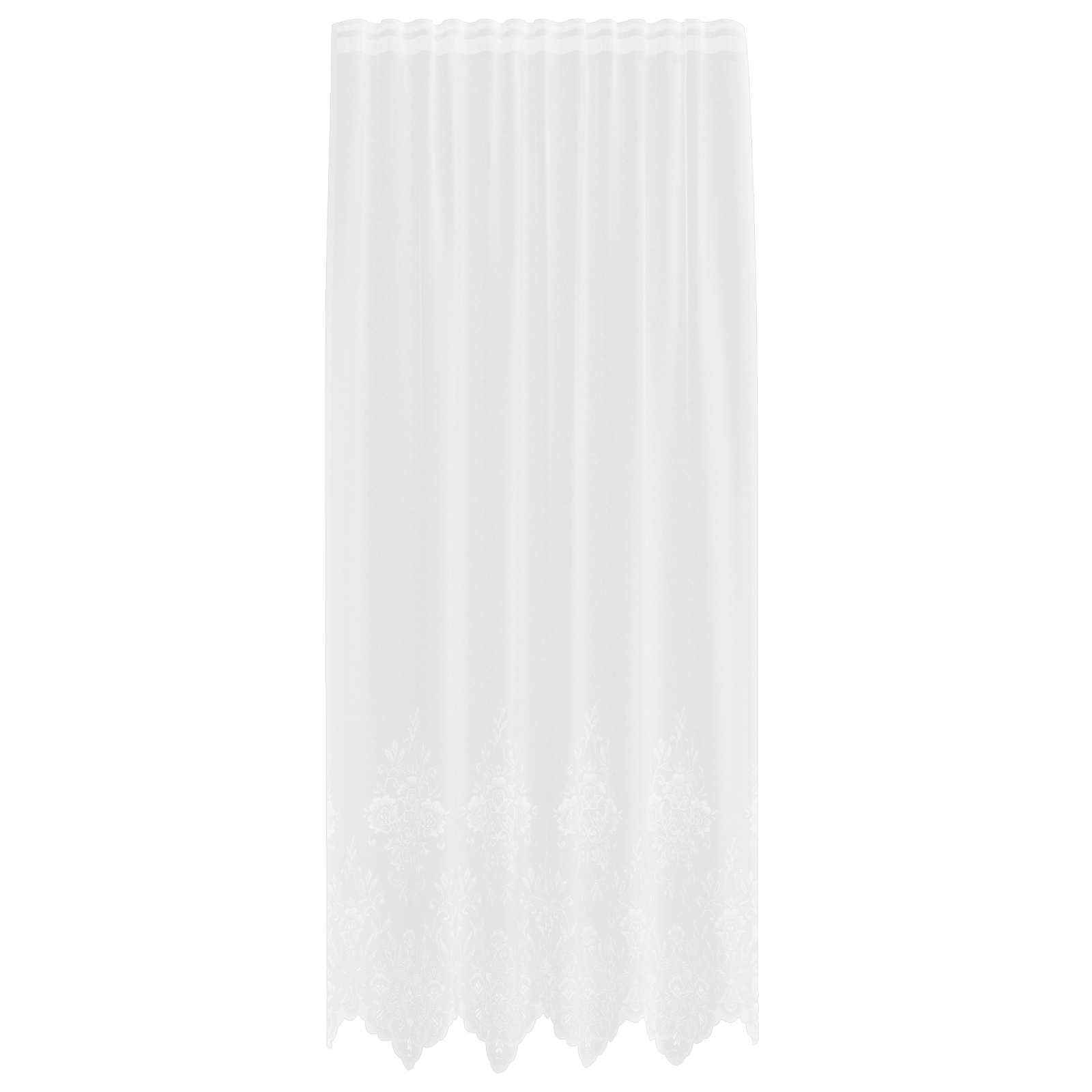 VidaXL Spitzenvorhang mit Vorhängen Blumen weiß 245x150cm Polyester