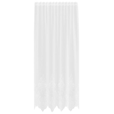 VidaXL Spitzenvorhang mit Vorhängen Blumen weiß 245x150cm Polyester
