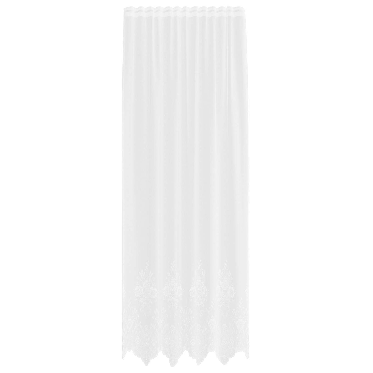 Vidaxx Spitzenvorhang mit Vorhängen Blumen weiß 280 x 150 cm Polyester