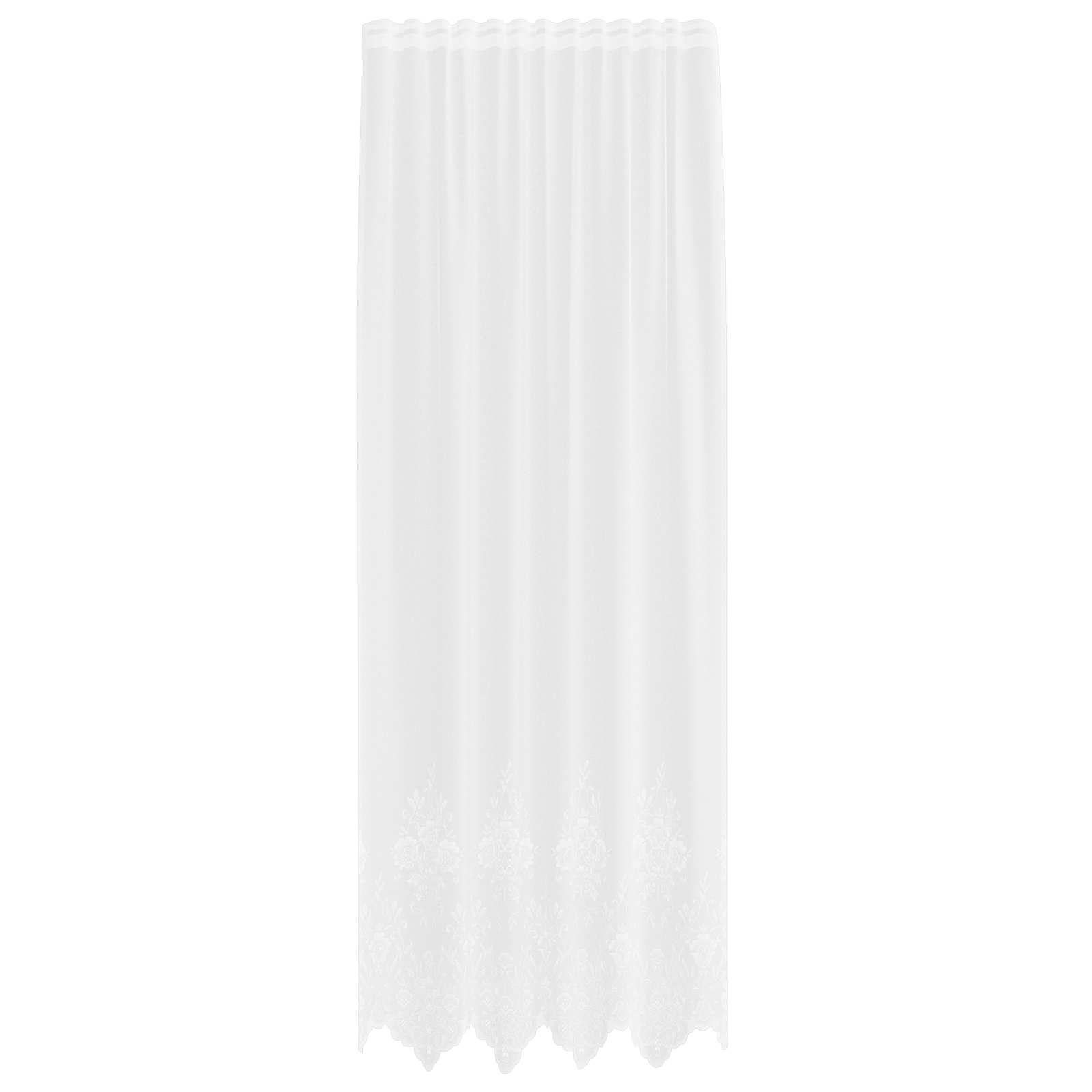 Vidaxx Spitzenvorhang mit Vorhängen Blumen weiß 300 x 150 cm Polyester