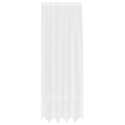 Vidaxx Spitzenvorhang mit Vorhängen Blumen weiß 300 x 150 cm Polyester