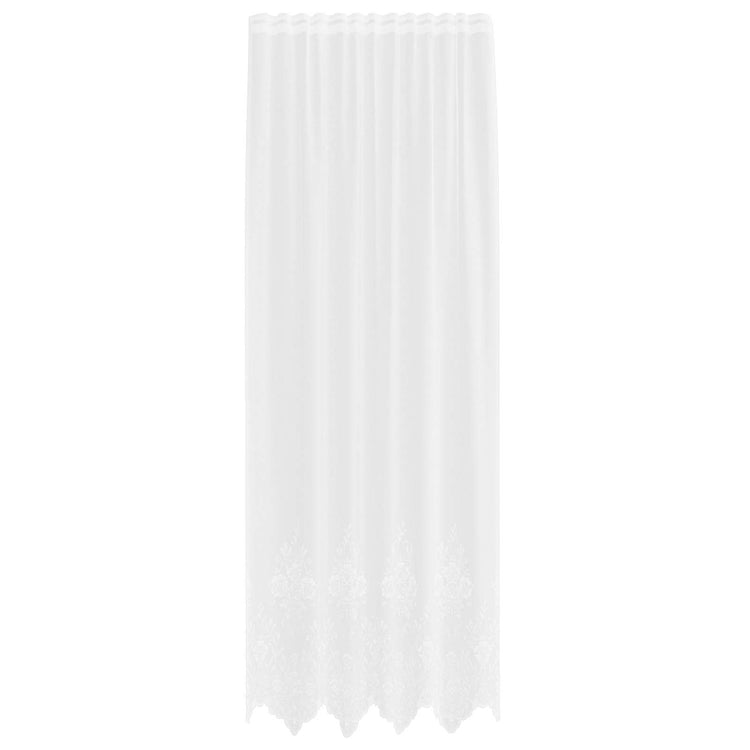 Vidaxx Spitzenvorhang mit Vorhängen Blumen weiß 300 x 150 cm Polyester