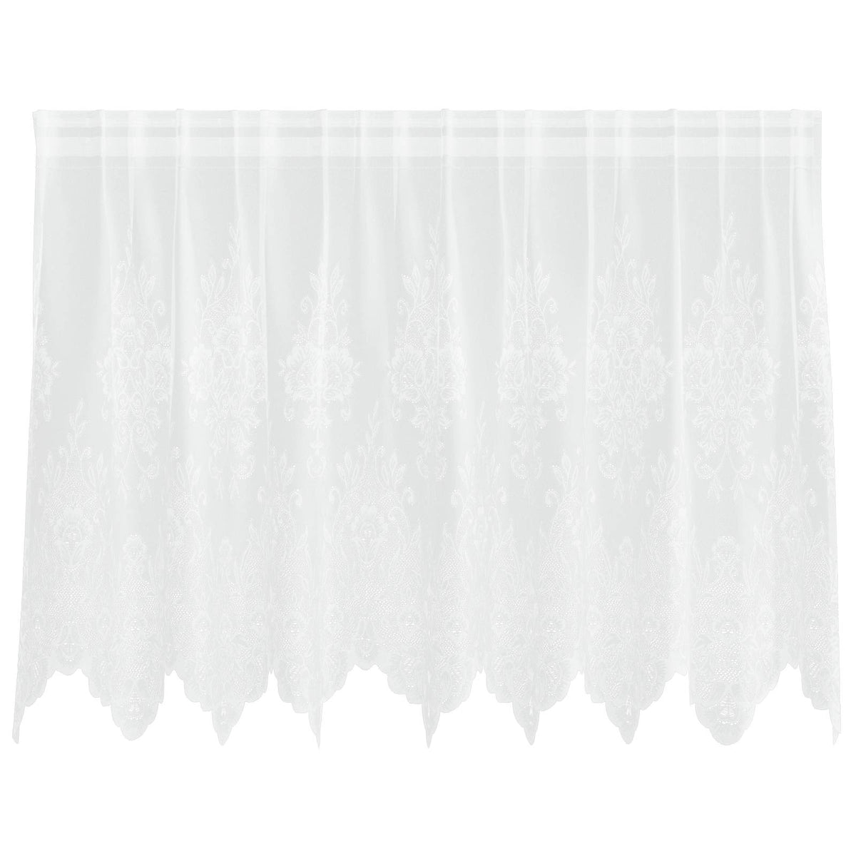 Vidaxx Spitzenvorhang mit Vorhängen Blumen weiß 80 x 200 cm Polyester