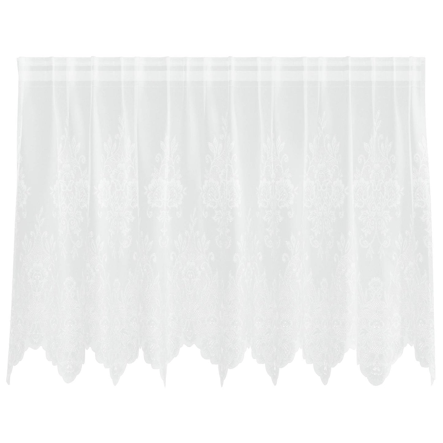 Vidaxx Spitzenvorhang mit Vorhängen Blumen weiß 100 x 200 cm Polyester