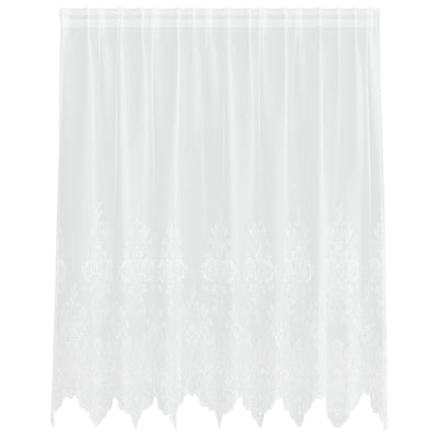 Vidaxx Spitzenvorhang mit Vorhängen Blumen weiß 160 x 200 cm Polyester