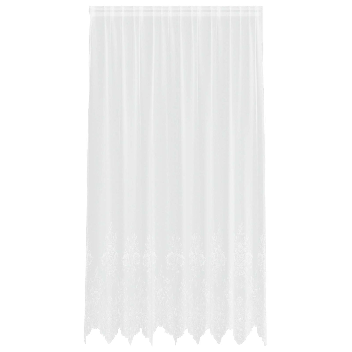 Vidaxx Spitzenvorhang mit Vorhängen Blumen weiß 220 x 200 cm Polyester