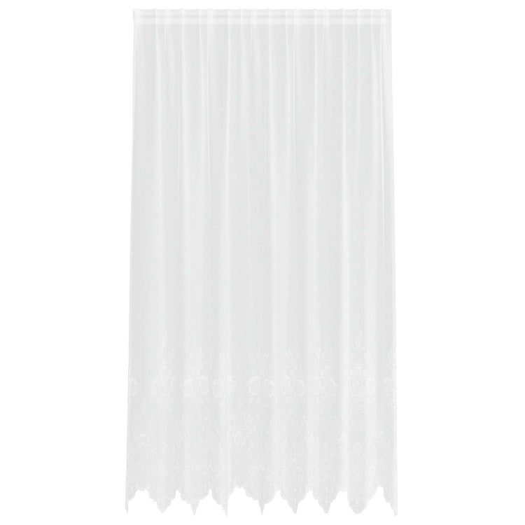 Vidaxx Spitzenvorhang mit Vorhängen Blumen weiß 220 x 200 cm Polyester