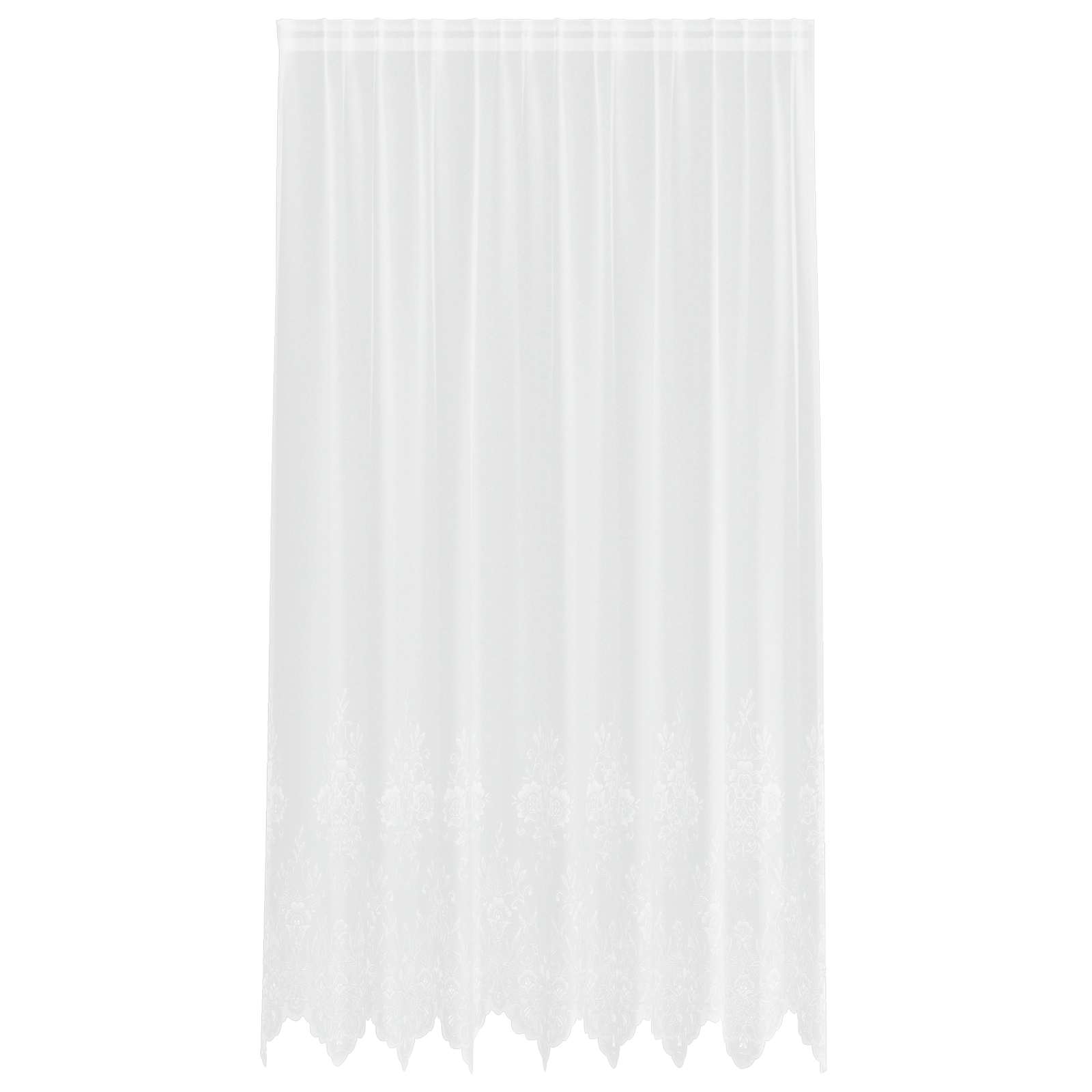 Vidaxx Spitzenvorhang mit Vorhängen Blumen weiß 245 x 200 cm Polyester