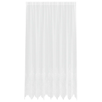 Vidaxx Spitzenvorhang mit Vorhängen Blumen weiß 245 x 200 cm Polyester