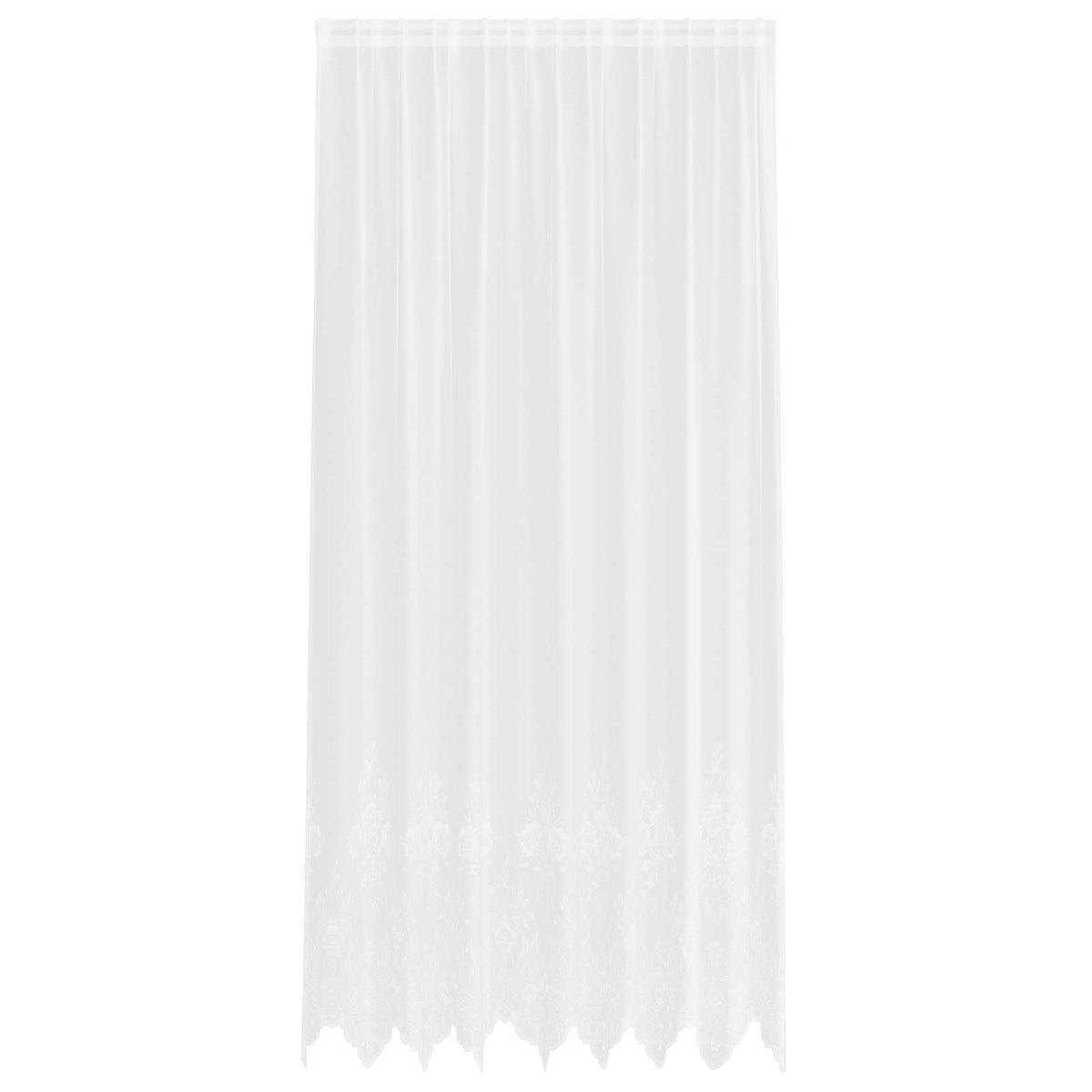 Vidaxx Spitzenvorhang mit Vorhängen Blumen weiß 300 x 200 cm Polyester