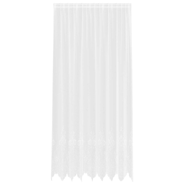 Vidaxx Spitzenvorhang mit Vorhängen Blumen weiß 300 x 200 cm Polyester