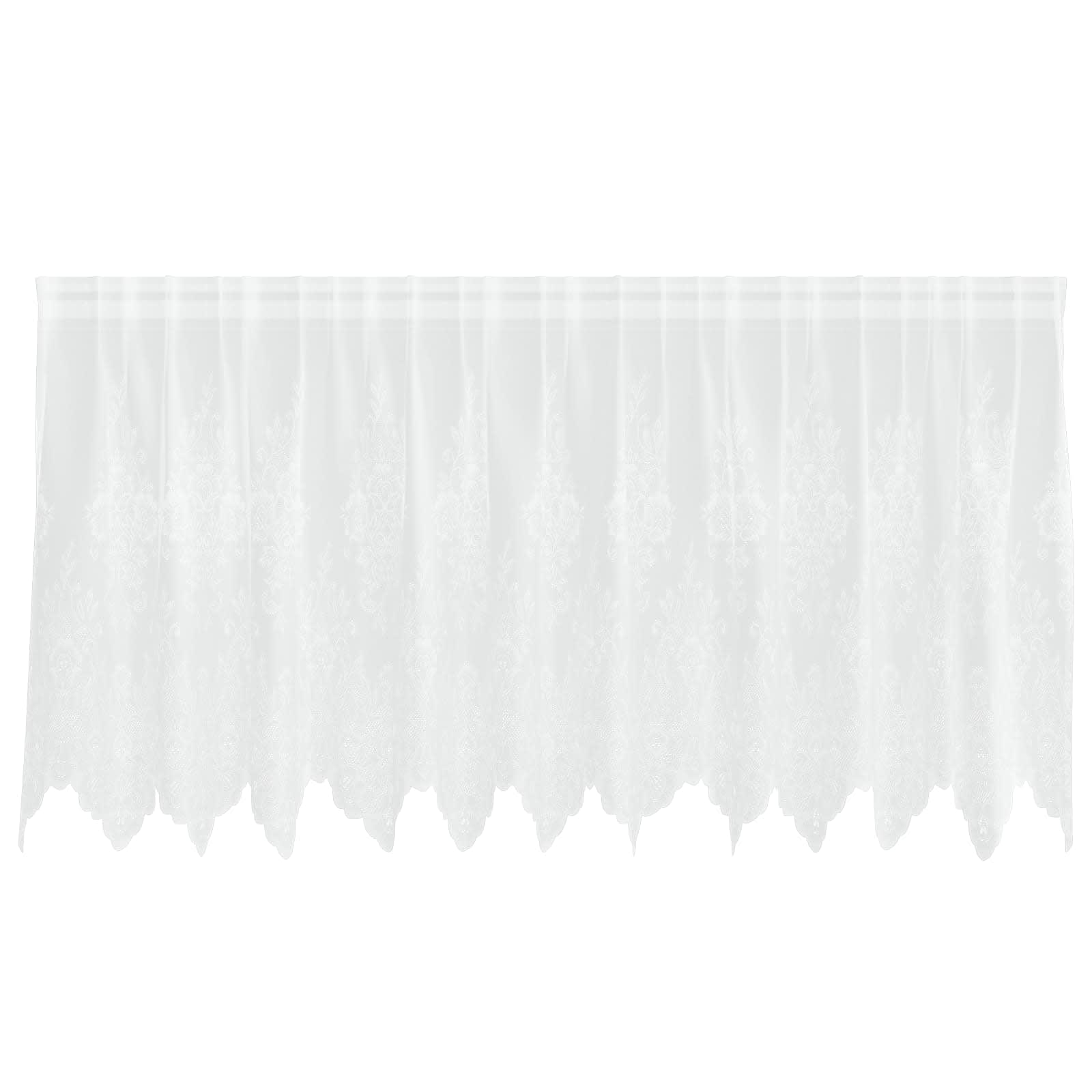 Vidaxx Spitzenvorhang mit Vorhängen Blumen weiß 120 x 300 cm Polyester