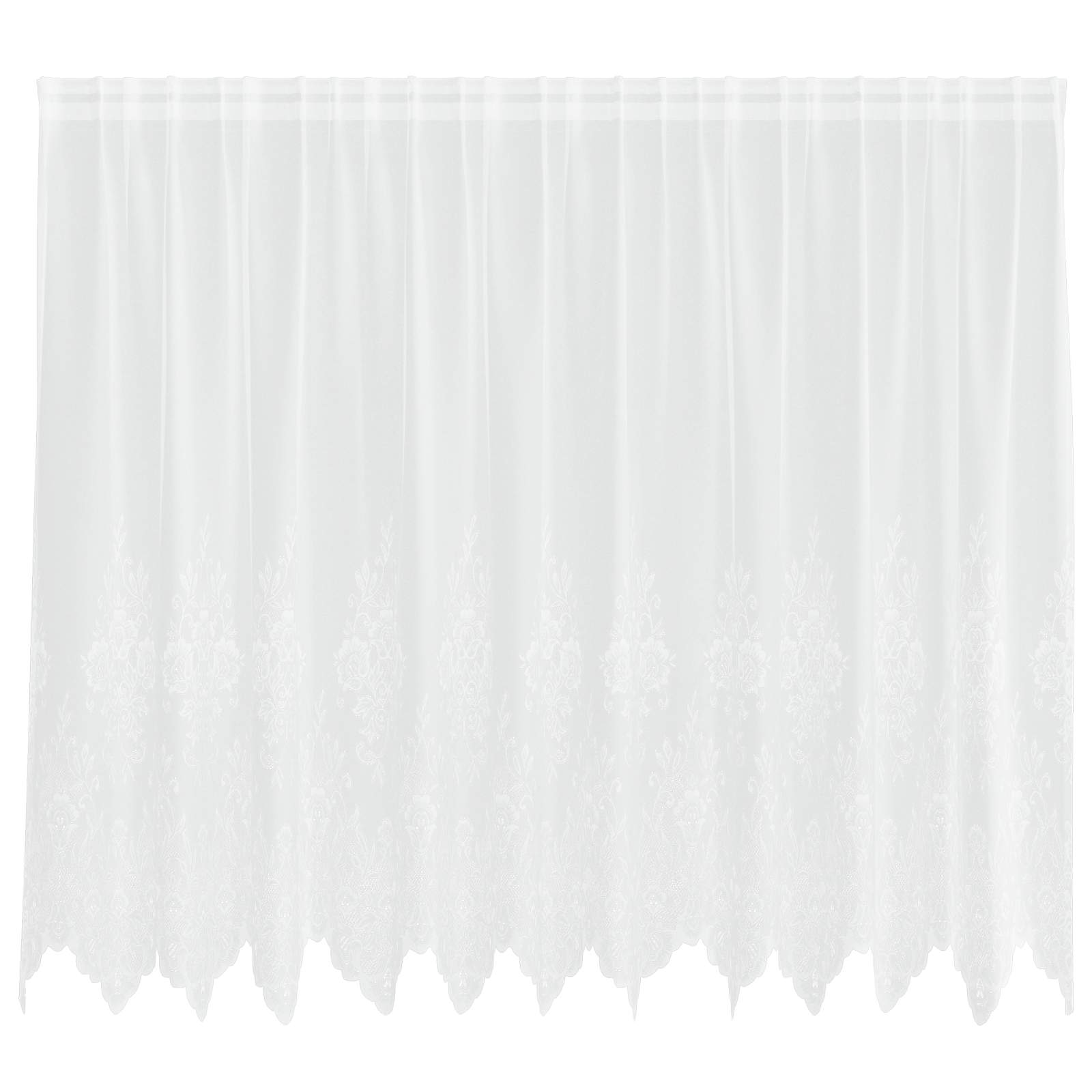 Vidaxx Spitzenvorhang mit Vorhängen Blumen weiß 140 x 300 cm Polyester
