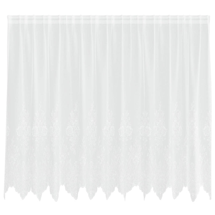 Vidaxx Spitzenvorhang mit Vorhängen Blumen weiß 140 x 300 cm Polyester
