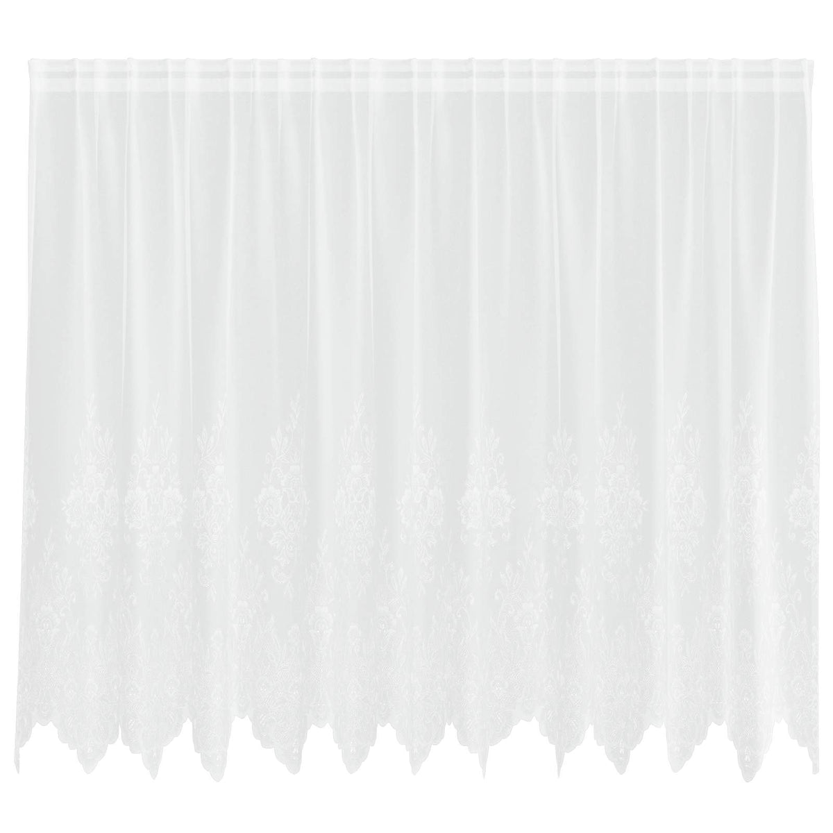 Vidaxx Spitzenvorhang mit Vorhängen Blumen weiß 180 x 300 cm Polyester