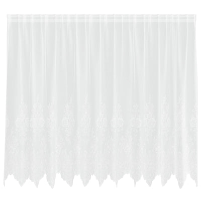 Vidaxx Spitzenvorhang mit Vorhängen Blumen weiß 180 x 300 cm Polyester