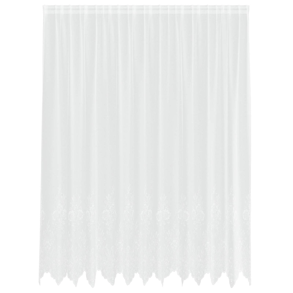 Vidaxx Spitzenvorhang mit Vorhängen Blumen weiß 240 x 300 cm Polyester