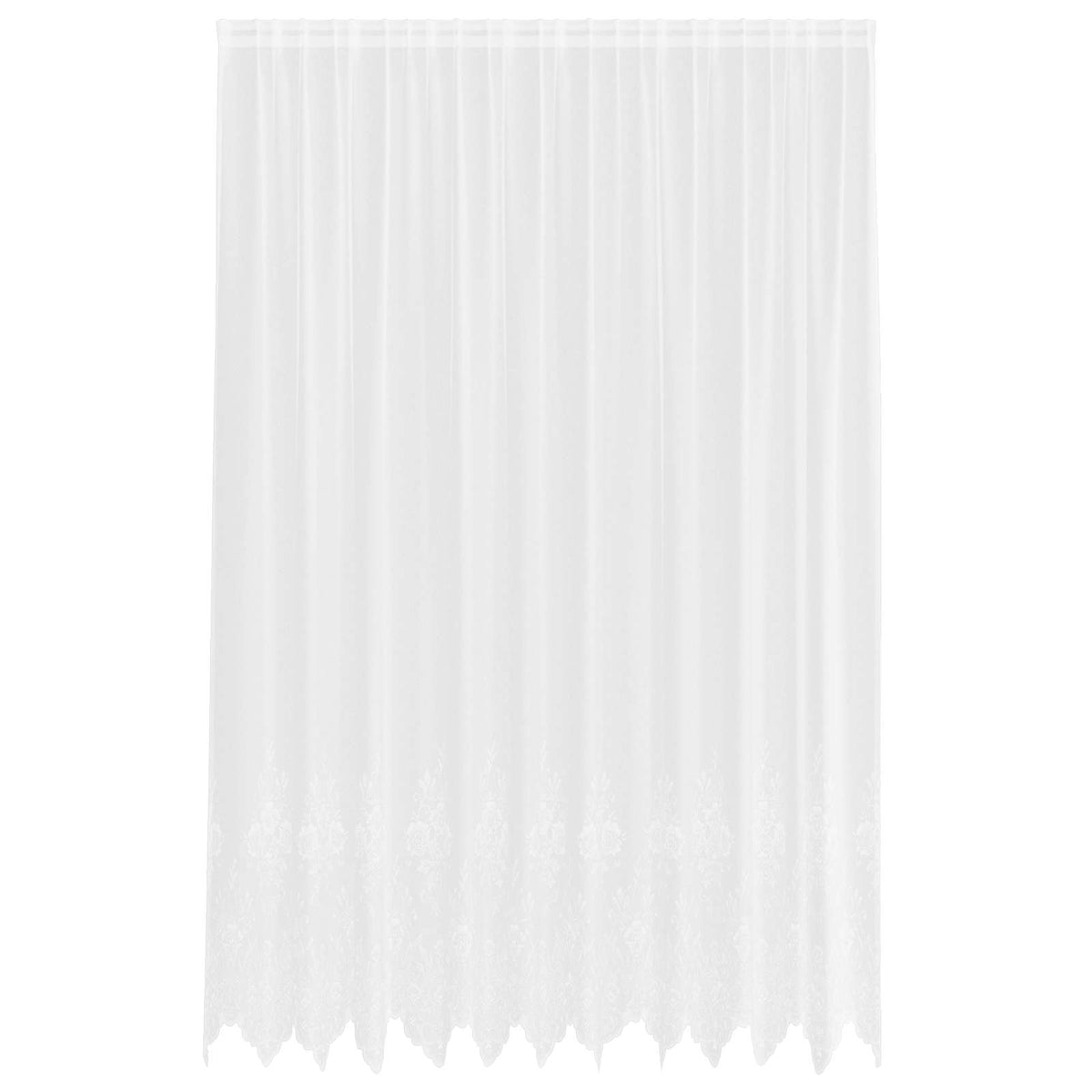 Vidaxx Spitzenvorhang mit Vorhängen Blumen weiß 280 x 300 cm Polyester