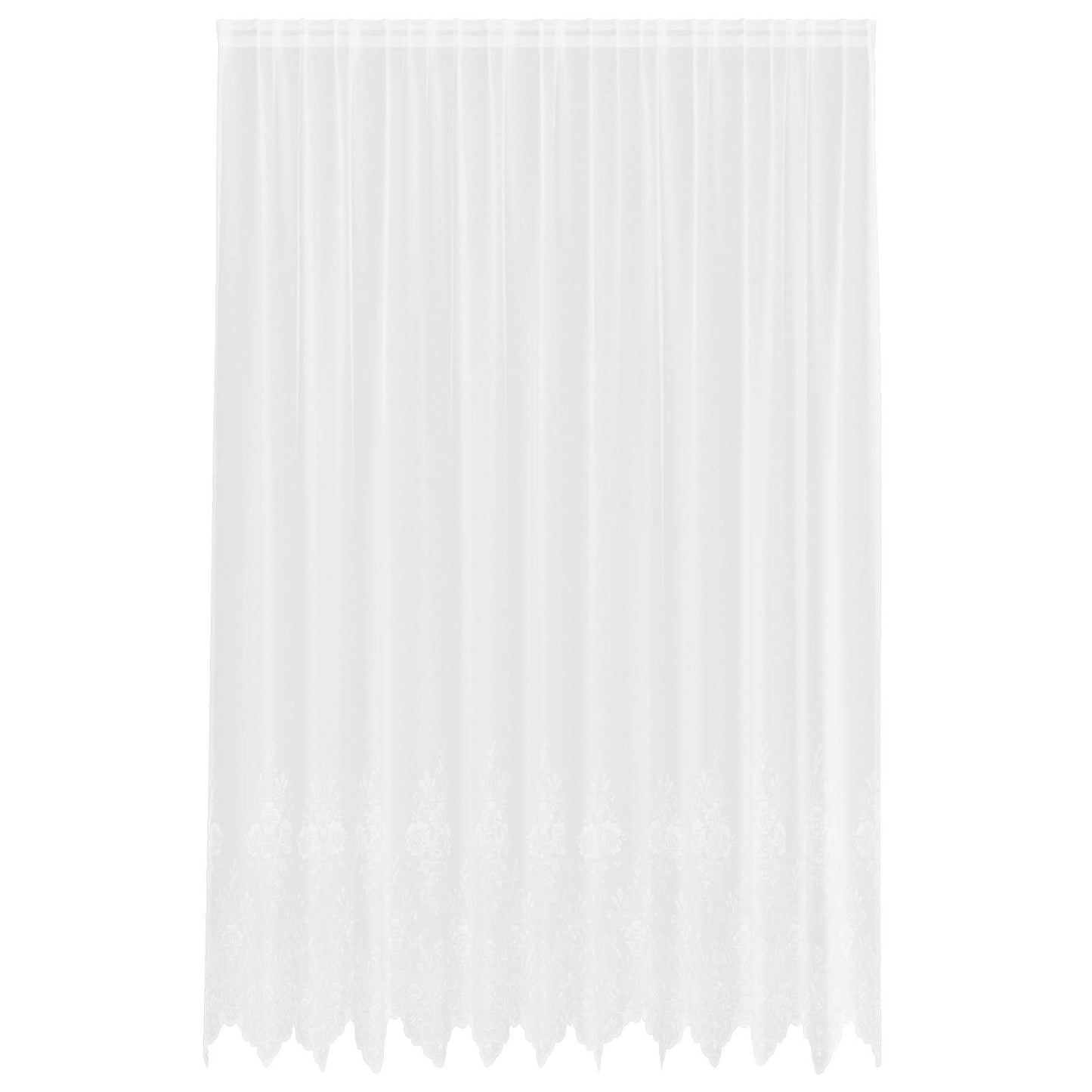 Vidaxx Spitzenvorhang mit Vorhängen Blumen weiß 300 x 300 cm Polyester