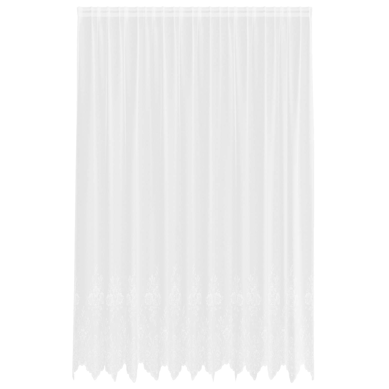 Vidaxx Spitzenvorhang mit Vorhängen Blumen weiß 300 x 300 cm Polyester