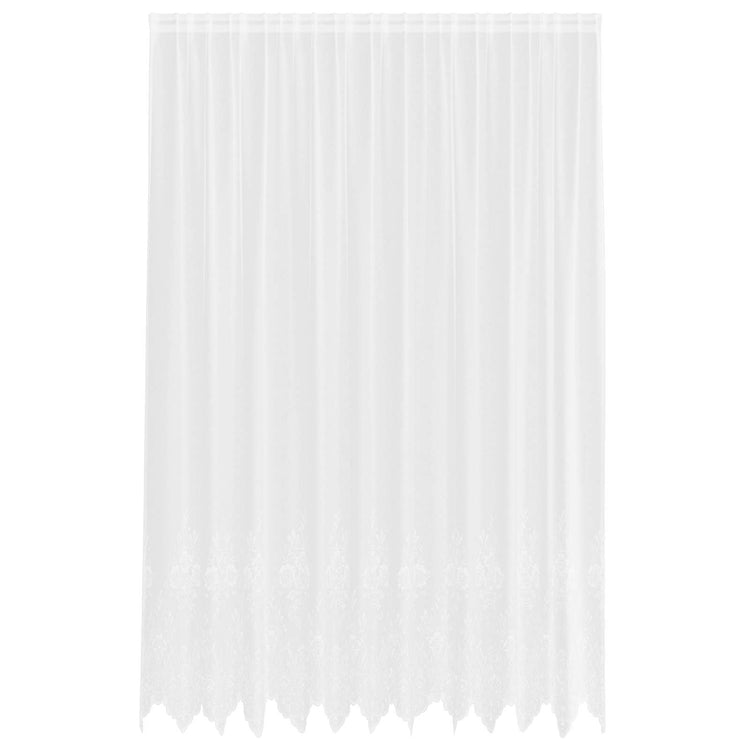 Vidaxx Spitzenvorhang mit Vorhängen Blumen weiß 300 x 300 cm Polyester