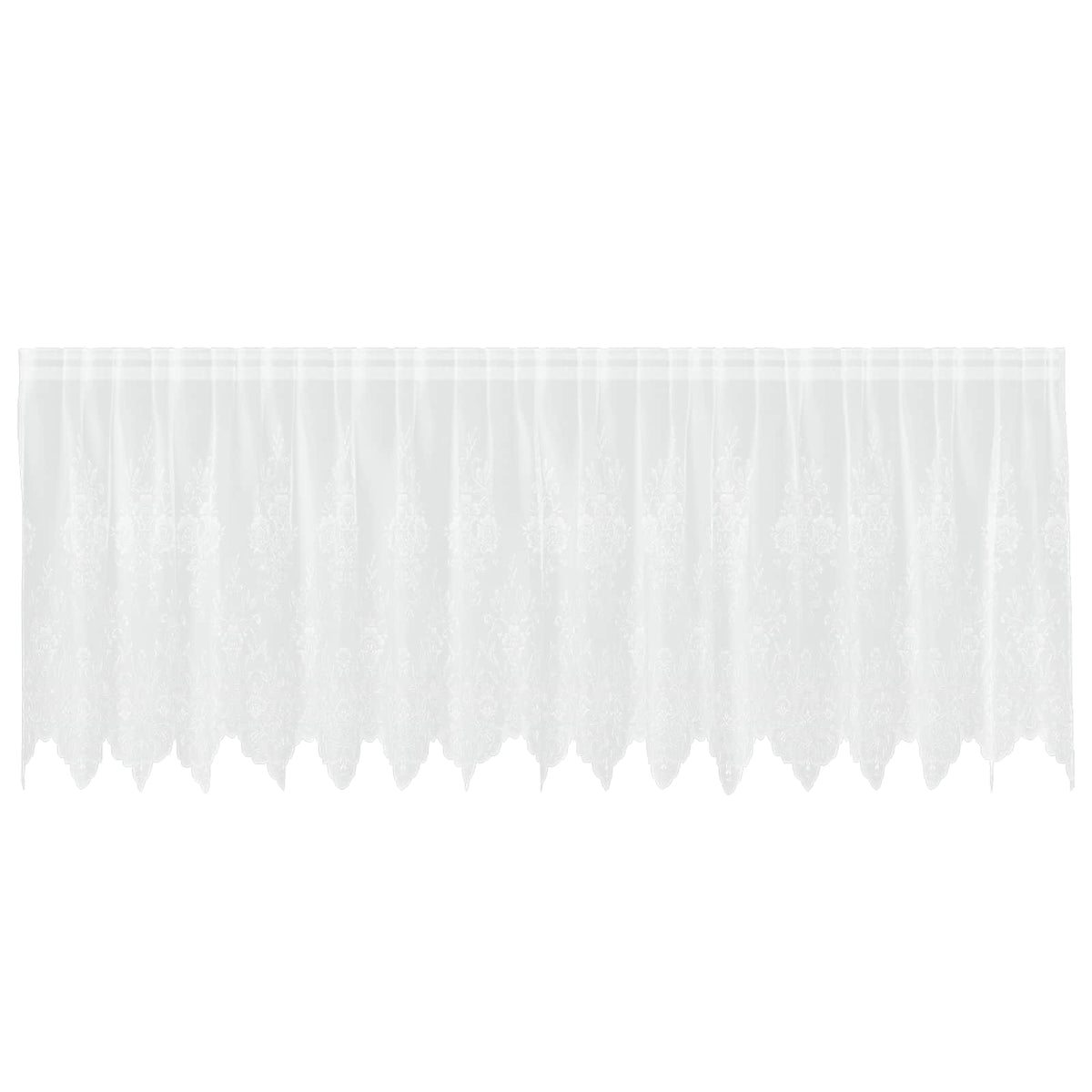 Vidaxx Spitzenvorhang mit Vorhängen Blumen weiß 80 x 400 cm Polyester