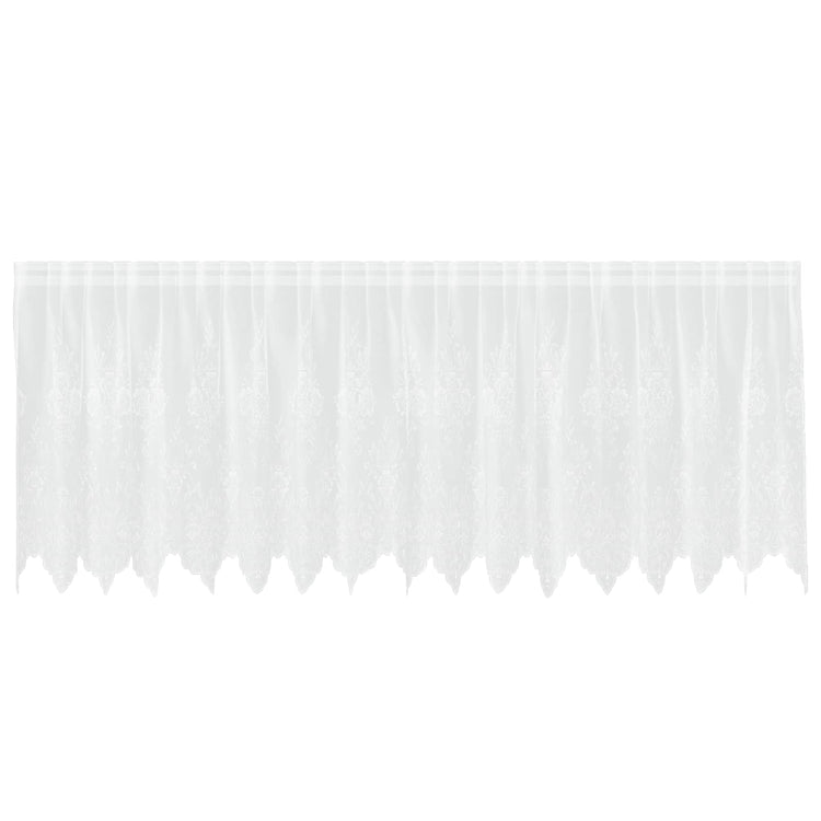 Vidaxx Spitzenvorhang mit Vorhängen Blumen weiß 80 x 400 cm Polyester