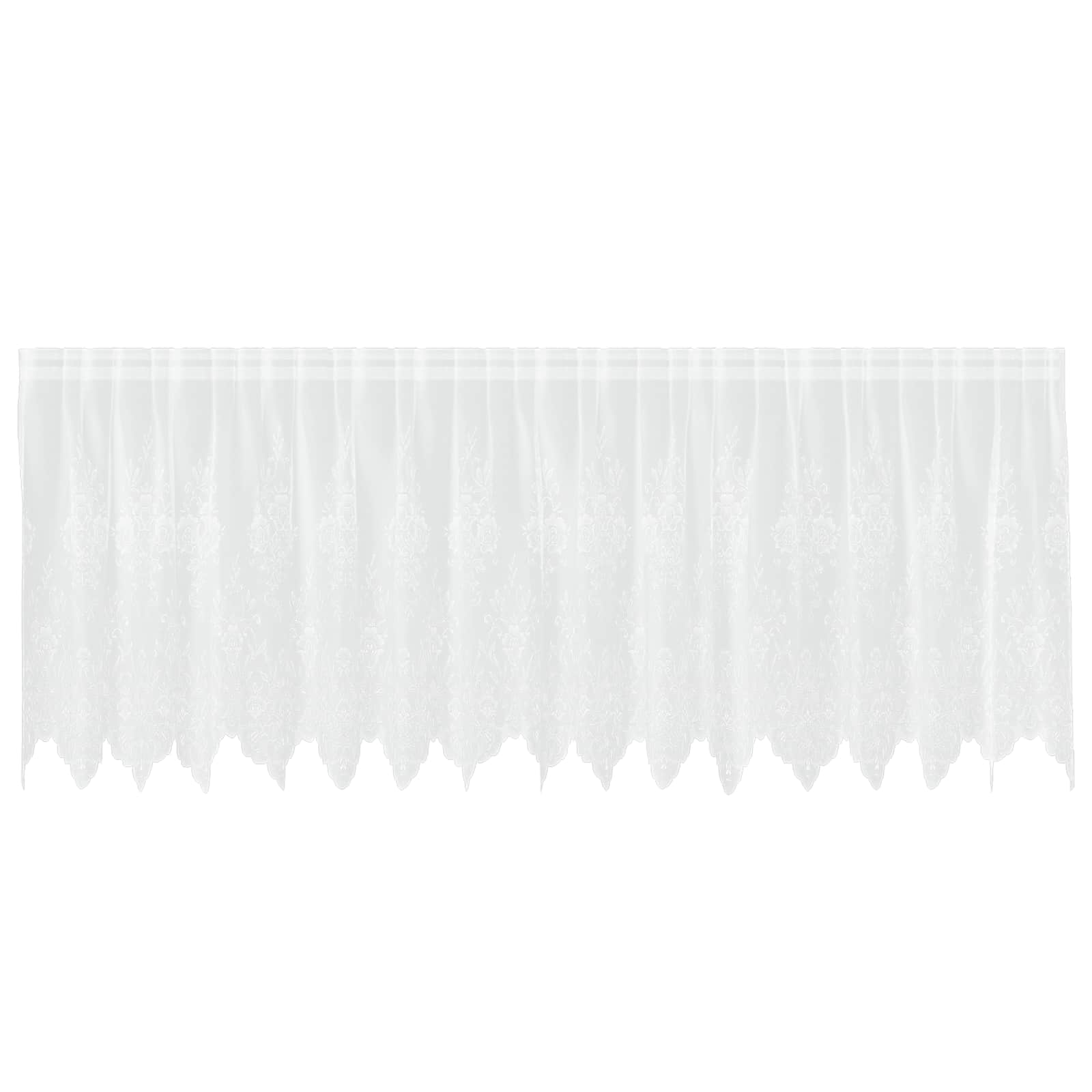 Vidaxx Spitzenvorhang mit Vorhängen Blumen weiß 100 x 400 cm Polyester