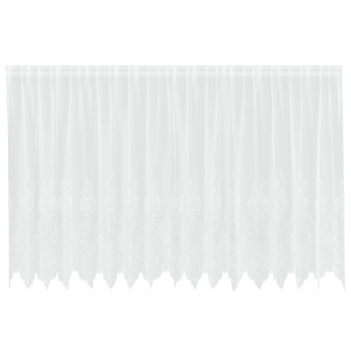 Vidaxx Spitzenvorhang mit Vorhängen Blumen weiß 140 x 400 cm Polyester
