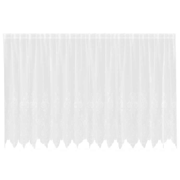 Vidaxx Spitzenvorhang mit Vorhängen Blumen weiß 140 x 400 cm Polyester