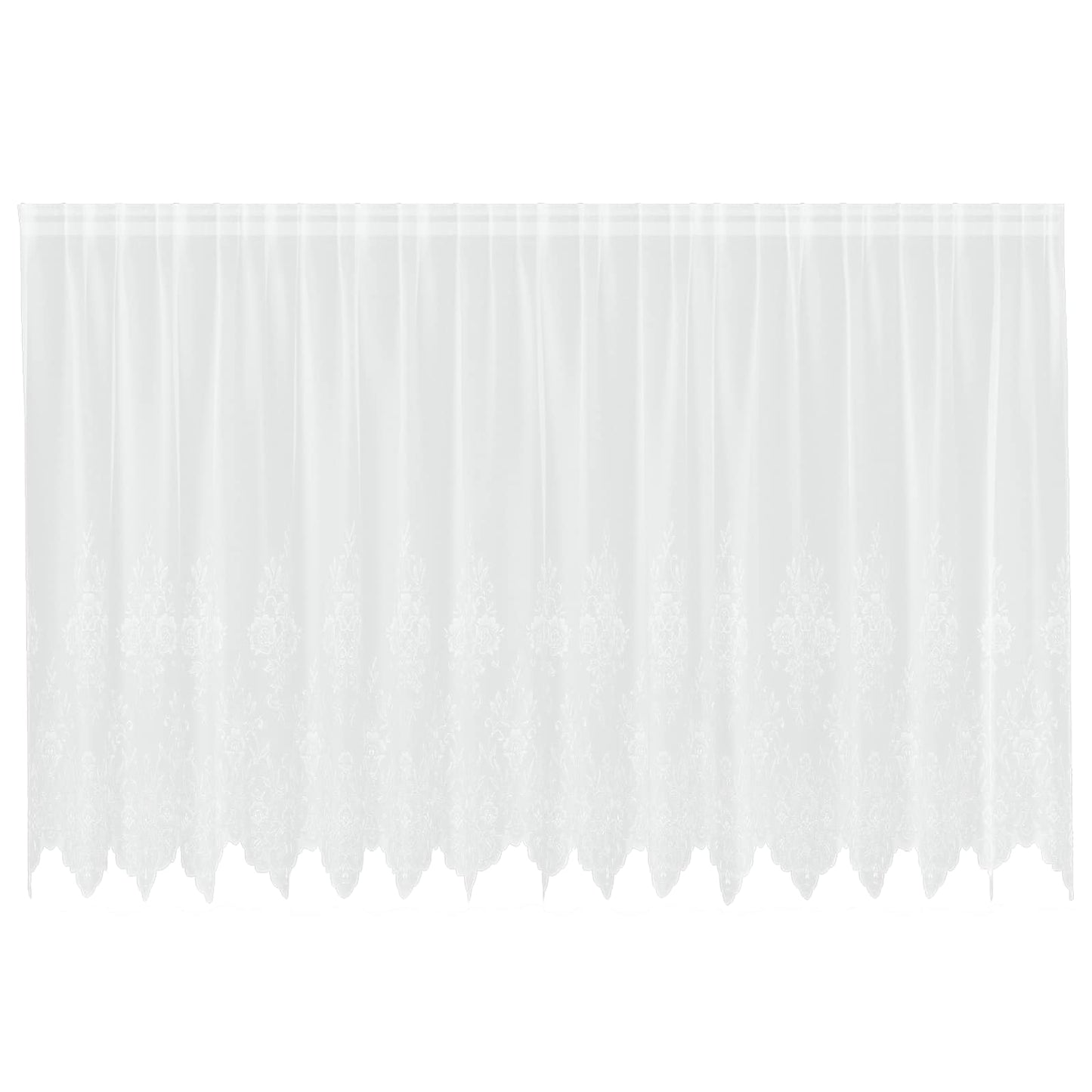 Vidaxx Spitzenvorhang mit Vorhängen Blumen weiß 160 x 400 cm Polyester