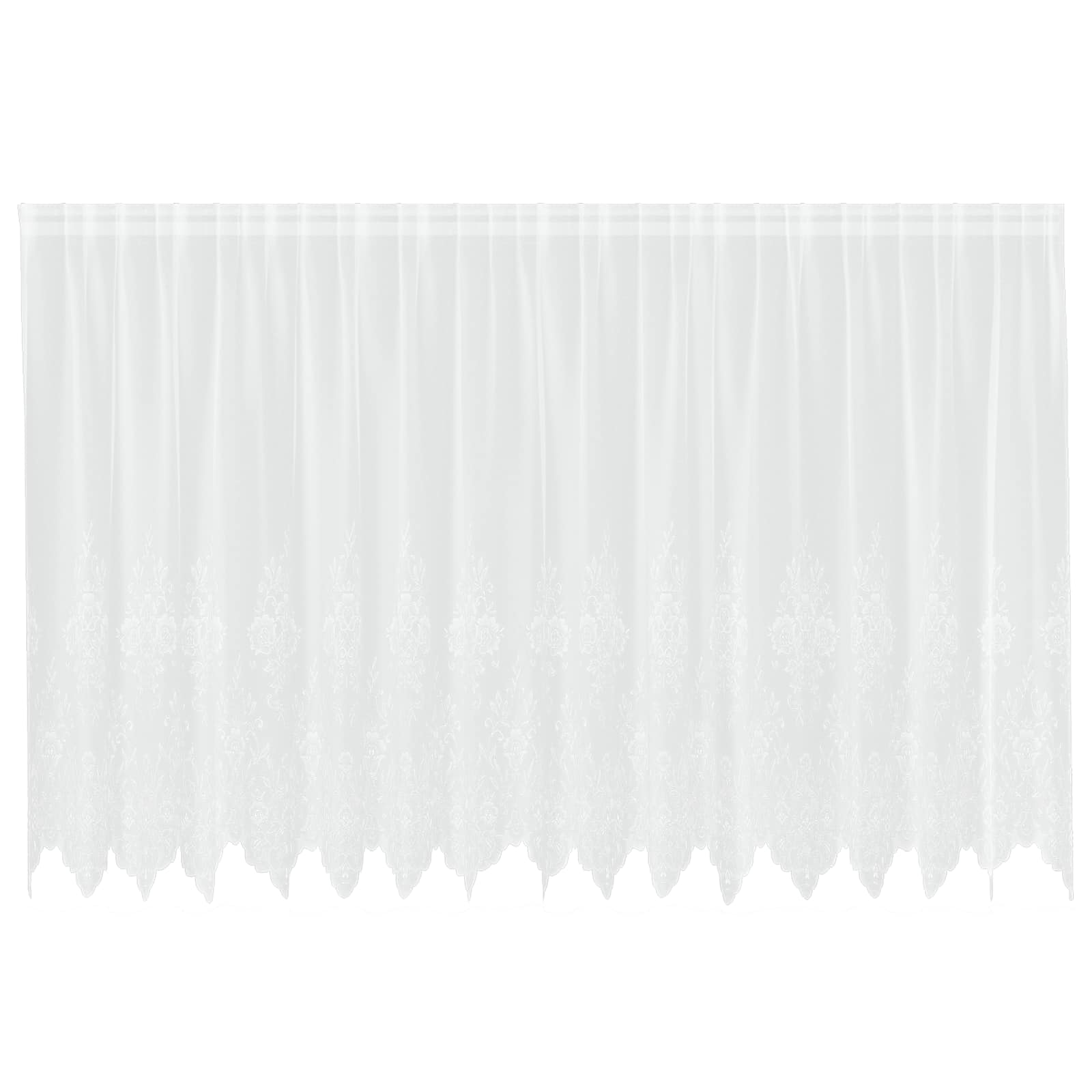 Vidaxx Spitzenvorhang mit Vorhängen Blumen weiß 180 x 400 cm Polyester
