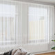 Vidaxx Spitzenvorhang mit Vorhängen Blumen weiß 200 x 400 cm Polyester