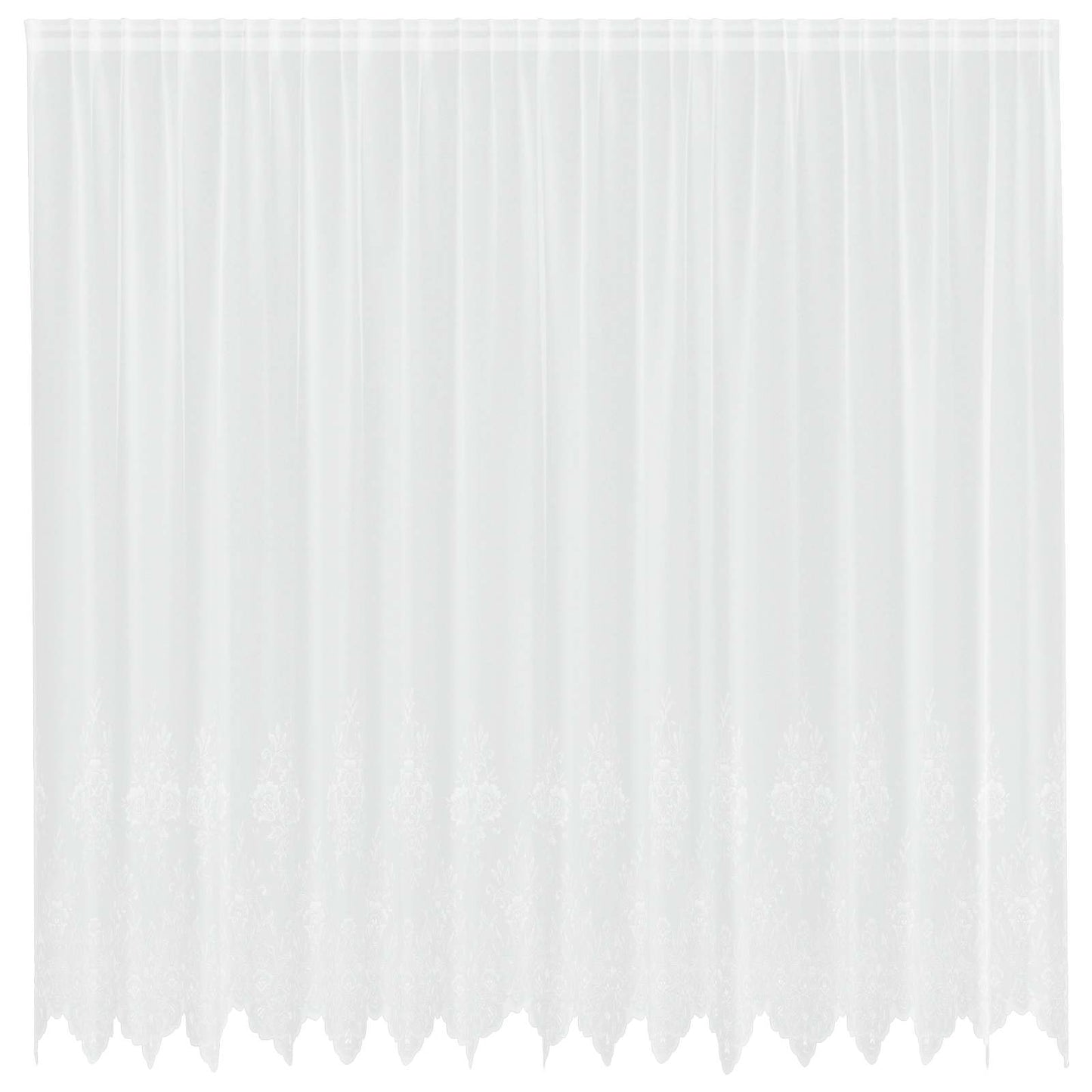 Vidaxx Spitzenvorhang mit Vorhängen Blumen weiß 245 x 400 cm Polyester