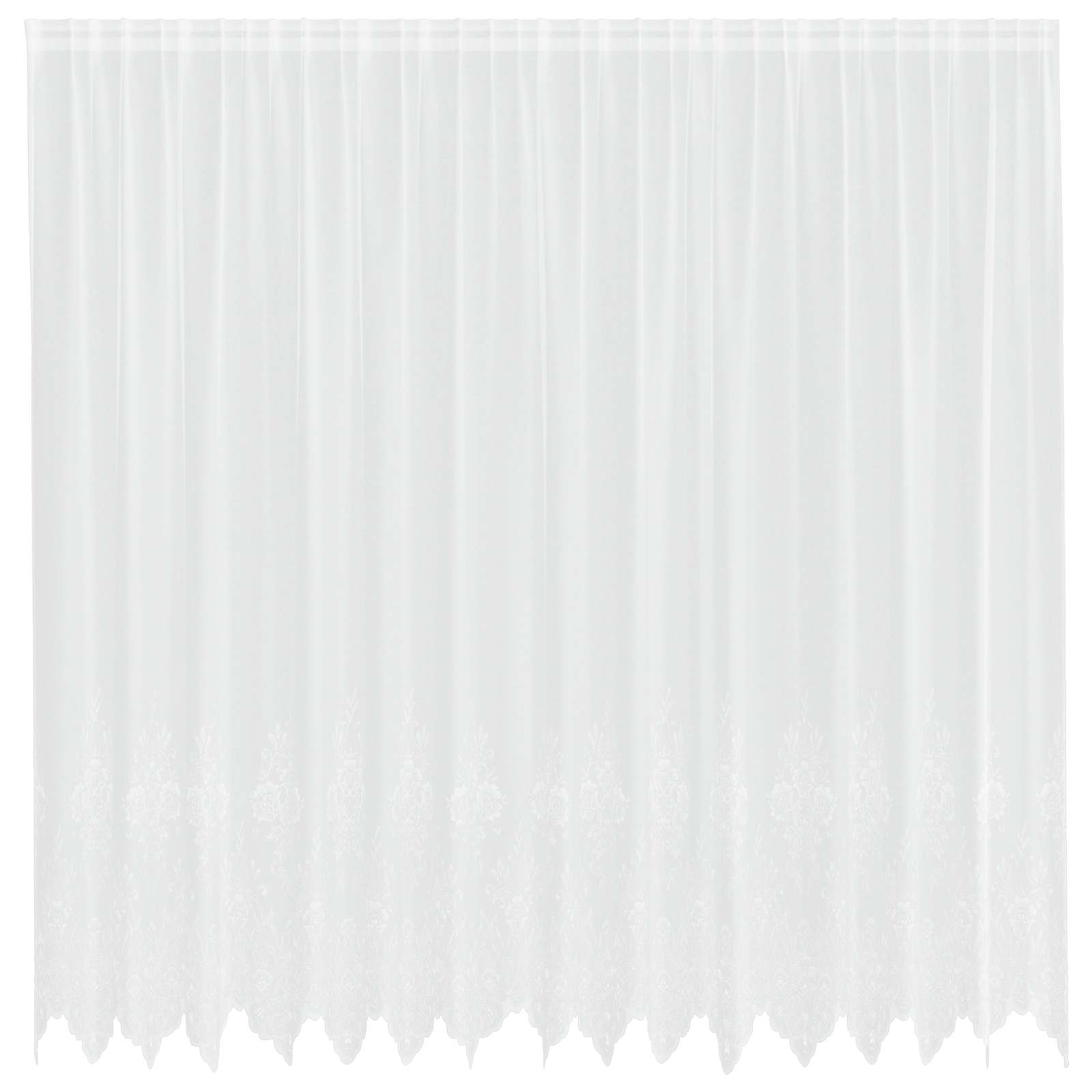 Vidaxx Spitzenvorhang mit Vorhängen Blumen weiß 245 x 400 cm Polyester