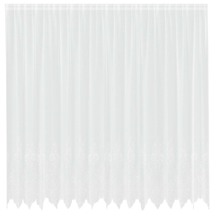 Vidaxx Spitzenvorhang mit Vorhängen Blumen weiß 245 x 400 cm Polyester