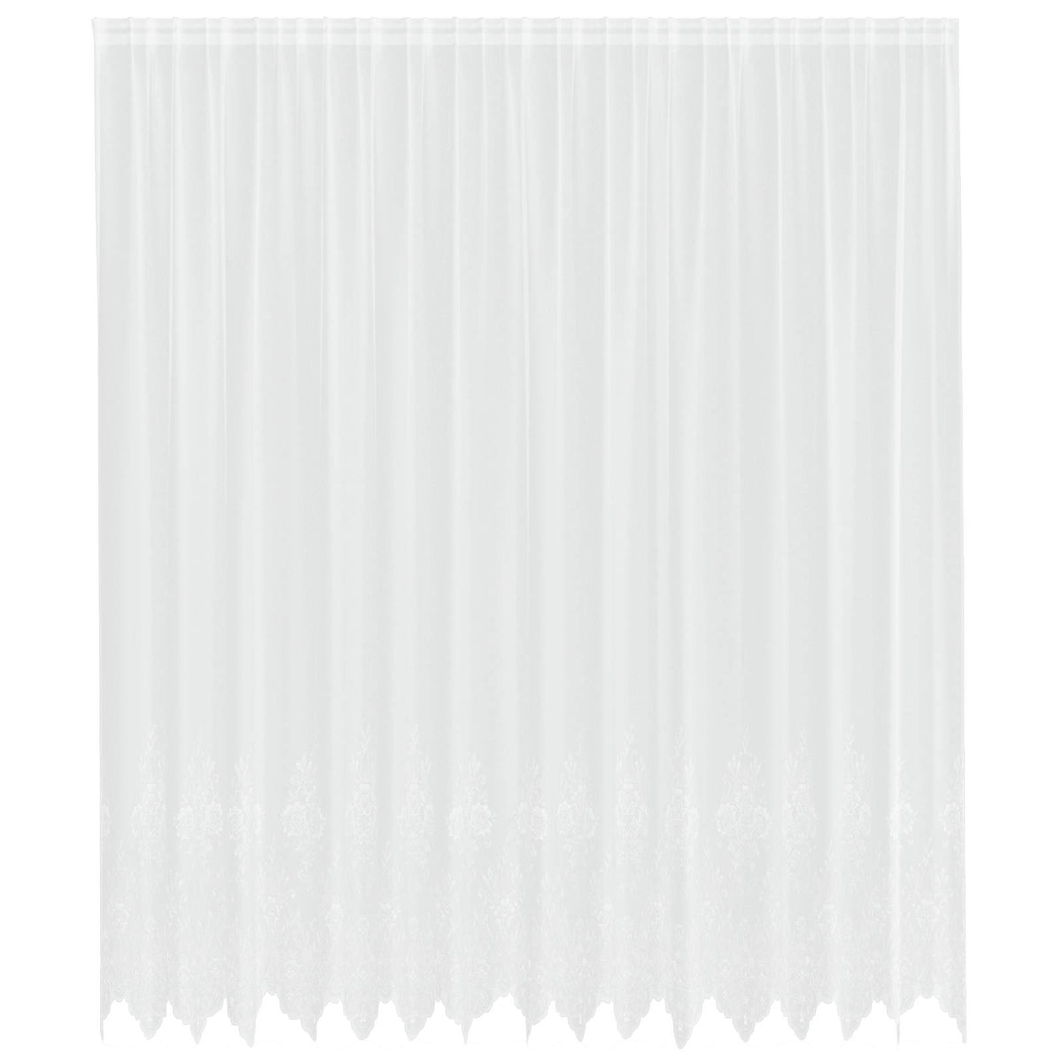 Vidaxx Spitzenvorhang mit Vorhängen Blumen weiß 260 x 400 cm Polyester